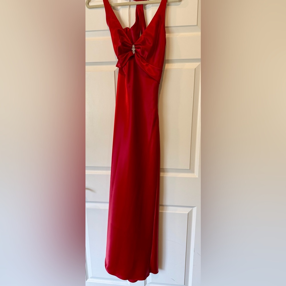 Red evening gown